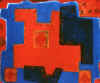 cubes blue  in red